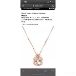 Morganite and Diamond Pendant Necklace